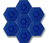 Hexagonal Alya Patterned Cobalt Blue Ceramic (15x17 cm)